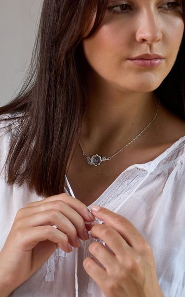 Колье цепочка серебряное с цветком Калачики Granat 925 40см+5см 271-S24-5182-1k фото