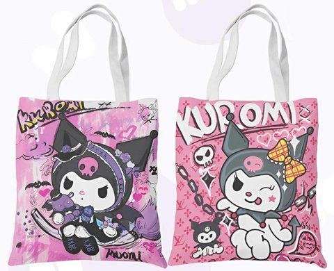 Шоппер эко-сумка Хеллоу Китти Куроми Hello Kitty Kuromi 36 х 33 см двухсторонний 2458128986 фото