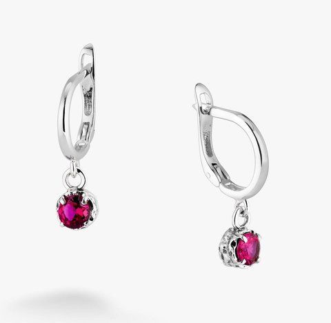 Серьги серебряные с подвесками Цефеида Fuchsia 925 Zirkon 2749348262 фото