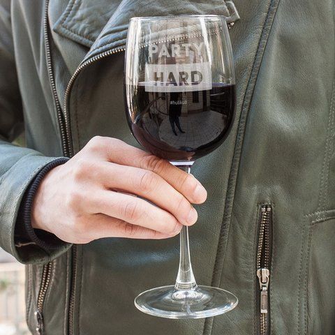 Бокал для вина "Party hard", английский, Крафтовая коробка 2603864399 фото
