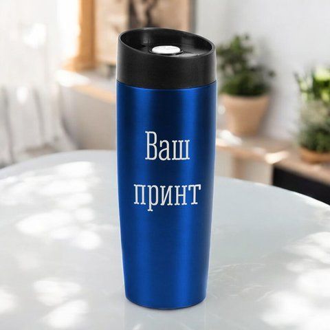 Термокружка "Конструктор", Синий, Деревянная подарочная коробка, 400 мл 2603885765 фото