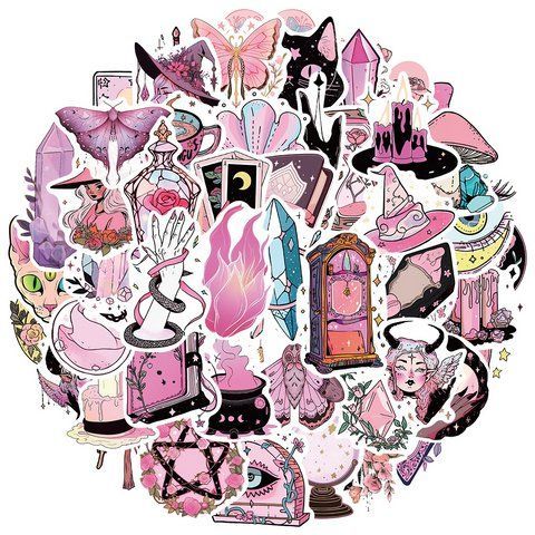 Стікерпак Рожеві Няшкі Ханако Набір наклейок GeekLand Pink Cutie 50 штук 2881874807 фото
