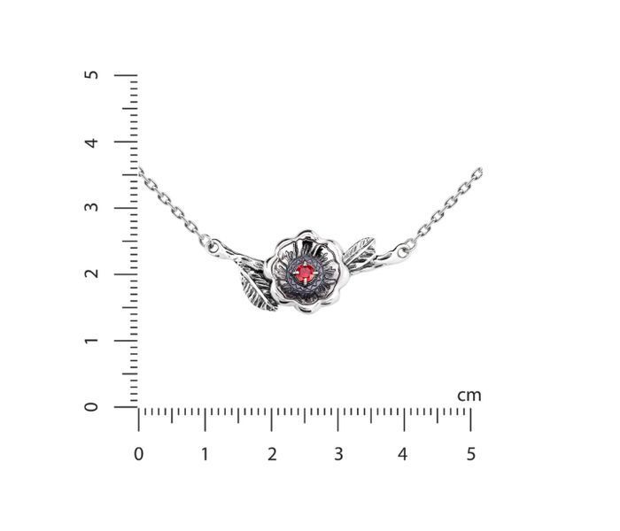 Колье цепочка серебряное с цветком Калачики Granat 925 40см+5см 271-S24-5182-1k фото