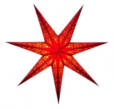 Светильник Звезда картонная 7 лучей LASER FULL GLITTER Красный 2504018914 фото