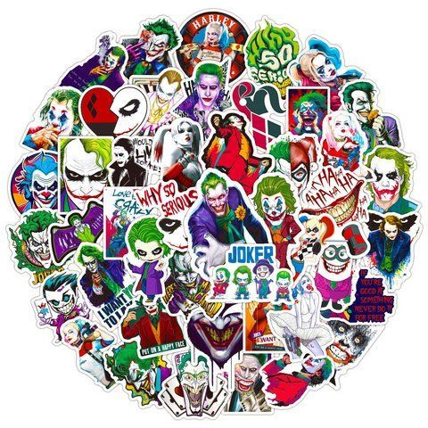 Стікерпак Набір наклейок GeekLand Джокер Joker 50 штук 2881874328 фото
