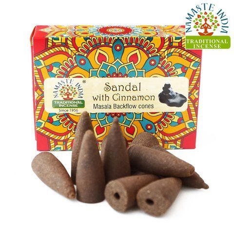 Ароматические конусы Сандал с корицей Namaste India Back Flow cones Sandal cinnamon 2830294362 фото