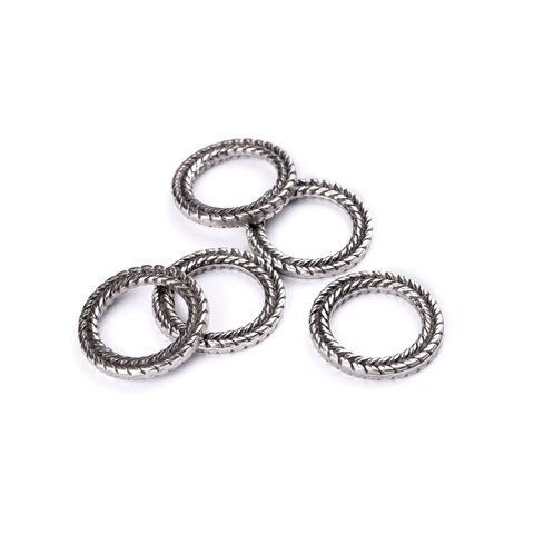 Коннектор Кольцо Колосок, 28 мм, 5 шт (серебро) 000323-7 фото
