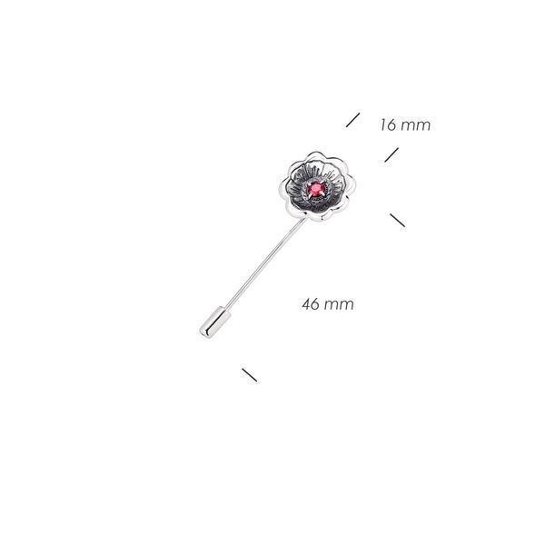 Брошь-игла серебряная Калачик Granat 925 Zirkon 2602420799 фото