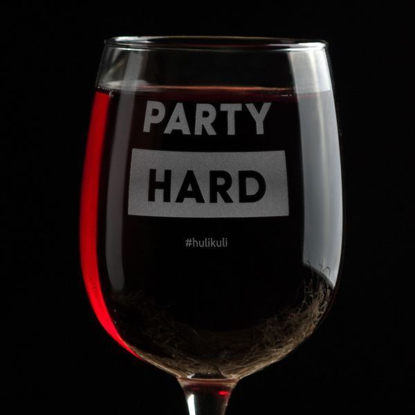 Бокал для вина "Party hard", англійська, Крафтова коробка HK-st-08 фото