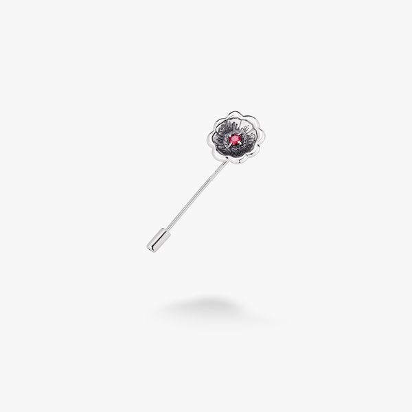Брошь-игла серебряная Калачик Granat 925 Zirkon 2602420799 фото
