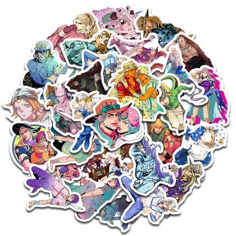 Стікерпак Набір наклейок GeekLand ДжоДжо Гонка Сталева куля JoJo Steel Ball Run 45 штук SP JJ 01 SP JJ 01 фото