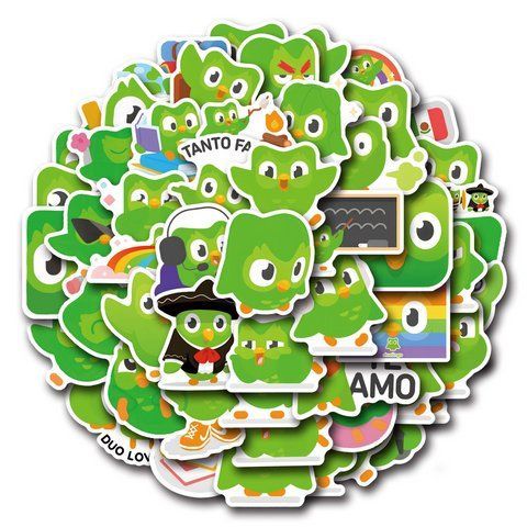 Стікерпак Дуолінго Набір наклейок GeekLand Duolingo 50 штук 2950126299 фото