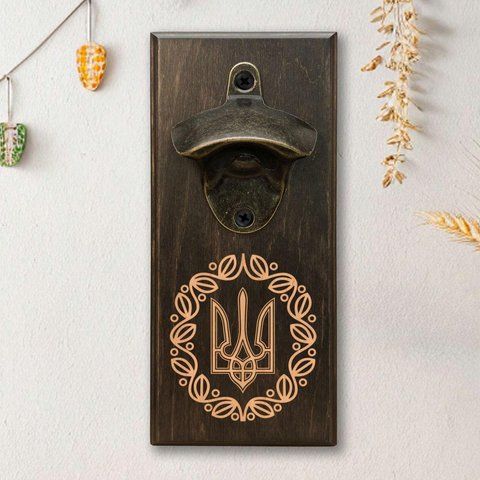 Открывачка для бутылок "Герб з вінком", тонированная 2632568855 фото