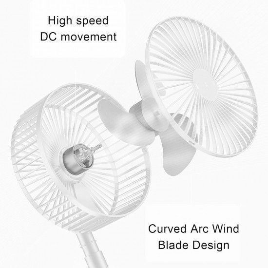 Складаний вентилятор на ніжці Telescopic Folding Fan з USB зарядкою 2564736669 фото