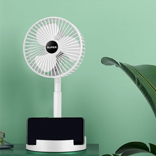Складаний вентилятор на ніжці Telescopic Folding Fan з USB зарядкою 2564736669 фото