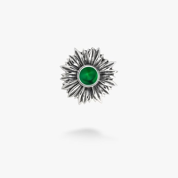Брошка-значок Соняшник Emerald срібна 925 211-S04-0216b фото