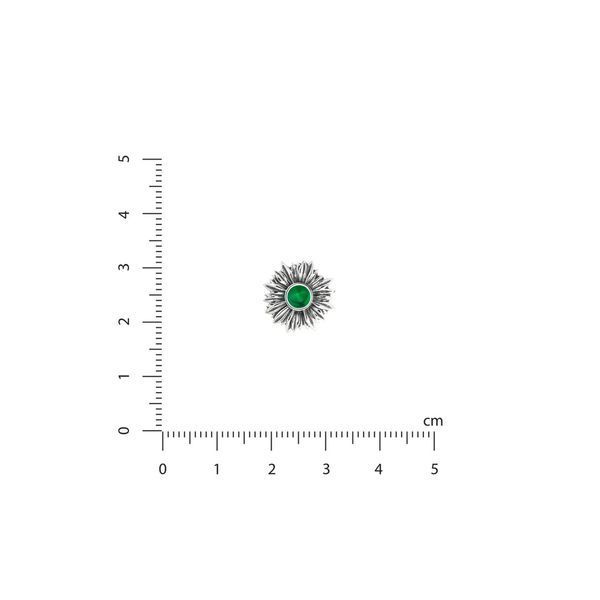 Брошка-значок Соняшник Emerald срібна 925 211-S04-0216b фото