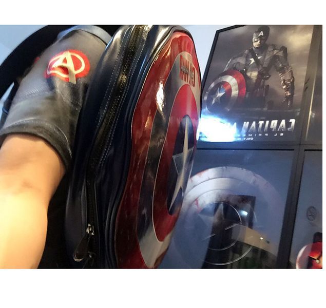 Круглый Рюкзак Капитан Америка Marvel Captain America Superhero Logo CA CA фото