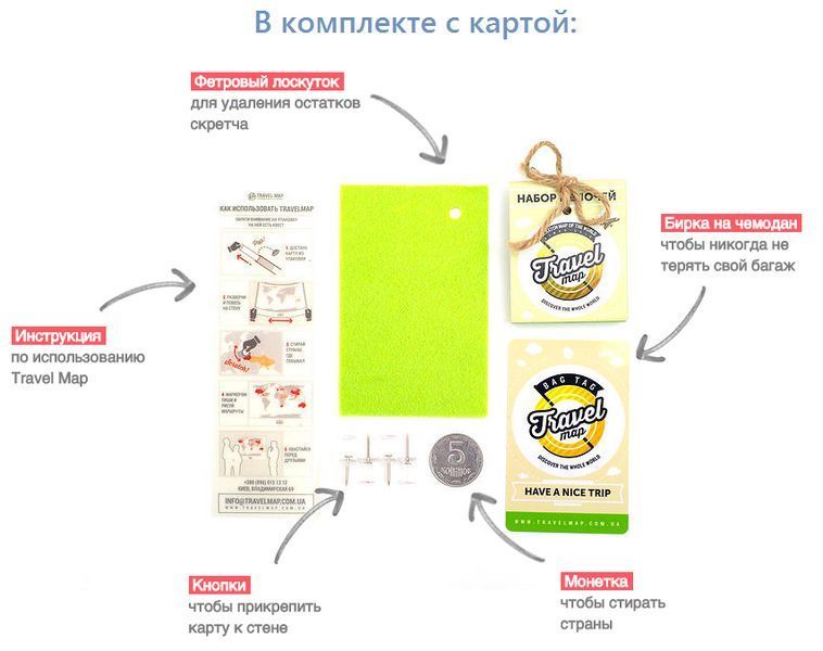 Скретч карта мира Gold, украинский GWRU фото