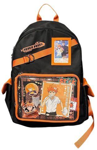 Рюкзак стильний оранжевий з прозорими відсіками&nbsp;Stylish Backpack Orange 43x33 2797017158 фото