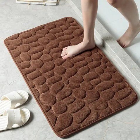 Коврик для ванной комнаты с эффектом памяти Камушки 60*40 коричневый 2276663564 фото