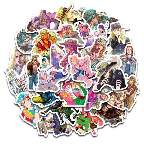 Стікерпак Набір наклейок GeekLand ДжоДжо Гонка Сталева куля JoJo Steel Ball Run 45 штук SP JJ 02 SP JJ 02 фото