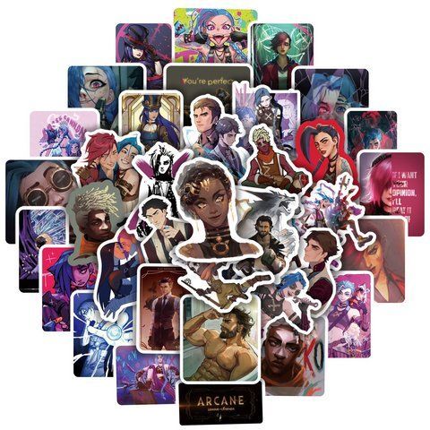 Стікерпак Набір наклейок GeekLand Аркейн Ліга легенд Arcane League of Legends 50 штук 2881874330 фото