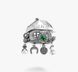 Брошь серебряная с подвесками Хатка Emerald 925 210-S04-0217b фото 1