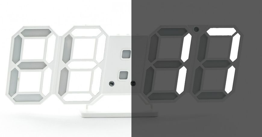 Светодиодные цифровые часы в виде цифр White clock 122997 фото