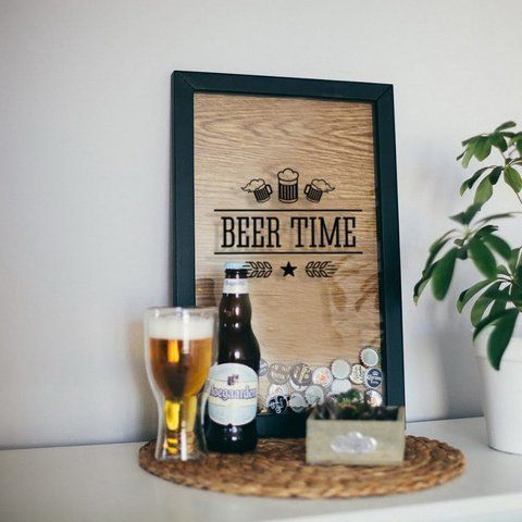 Рамка для пивных крышек "Beer time", black-brown, black-brown, англійська BD-beer-04 фото