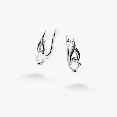 Сережки Листочок Вербочки Crystal 925 187-S09-5155s фото