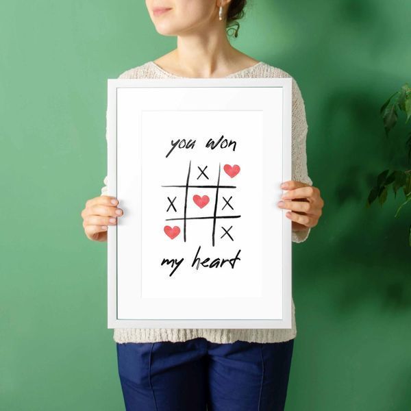 Постер "You won my heart", white-white, white-white, англійська BD-pl-73 фото