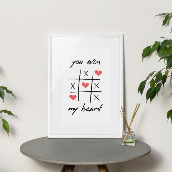 Постер "You won my heart", white-white, white-white, англійська BD-pl-73 фото