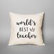 Подушка "World`s best teacher", англійська 2603878056 фото 1
