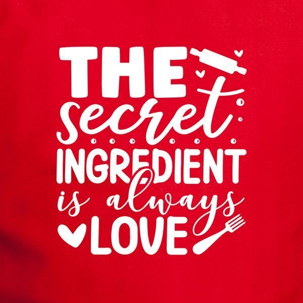 Фартух "The secret ingredient is always love", Червоний, англійський 2603903664 фото