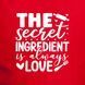 Фартук "The secret ingredient is always love", Червоний, Red, англійська BD-ff-116 фото 3