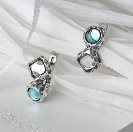 Сережки срібні Ліриди Aqua Bohemia 925 7-11104S006-5011s фото