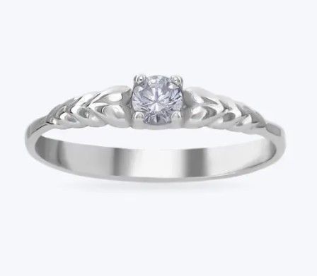 Кільце срібне з фіанітом Презент 925 Rhodium 16.5 розмір 2564746430 фото