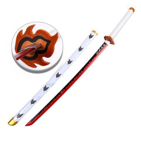 Катана Клинок рассекающий демонов Ренгоку Demon Slayer Rengoku 103 см декоративное 3079975110 фото
