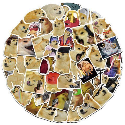 Стикерпак мем с Сиба-Ину Доге Набор наклеек GeekLand Doge 50 штук 2881874812 фото