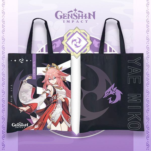Шоппер эко-сумка Геншин Импакт Яэ Мико Genshin Impact Yae Miko 42 х 33 см двухсторонний 2458128991 фото