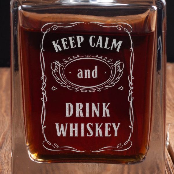 Графин "Keep calm and drink whiskey", английский, Крафтовая коробка 2603878064 фото