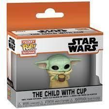 Фігурка-брелок Funko Pop Мандалорець The Child with Cup Малюк Йода з чашкою 4см FP SWM 48 FP SWM 48 фото