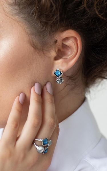 Сережки Ліриди Dark Aquamarine 925 7-11104S05-5011s фото