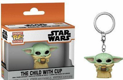 Фигурка-брелок Funko Pop Мандалорец The Child with Cup Малыш Йода с чашкой 4см FP SWM 48 FP SWM 48 фото