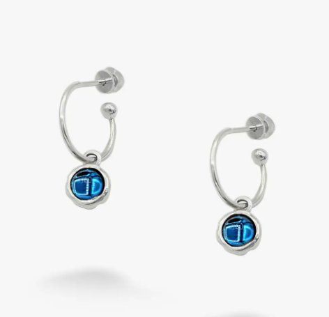 Серьги серебряные с голубыми камнями Цефеида dark aquamarine 925 83-11104S05-5066s фото