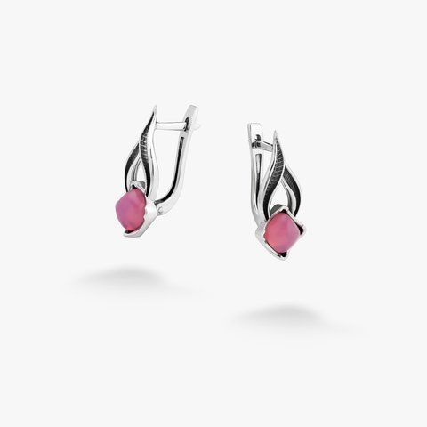 Сережки Листочок Вербочки Rose Opal 925 187-S12-5155s фото