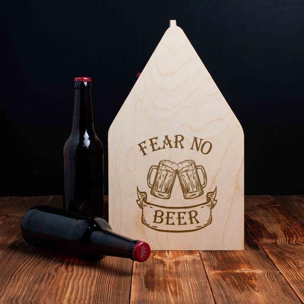 Ящик для пива "Fear no beer" для 6 бутылок, англійська BD-box-05 фото