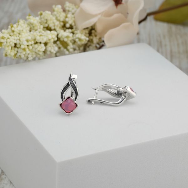 Серьги Листочек Вербочки Rose Opal 925 187-S12-5155s фото