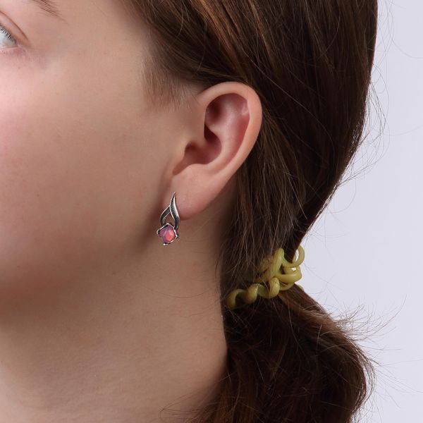Серьги Листочек Вербочки Rose Opal 925 187-S12-5155s фото